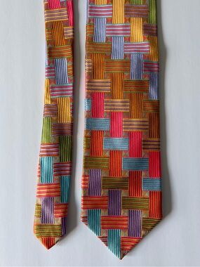 Robert Talbott Best Of Class Hand Sewn Patchwork Silk Tie Made In USA